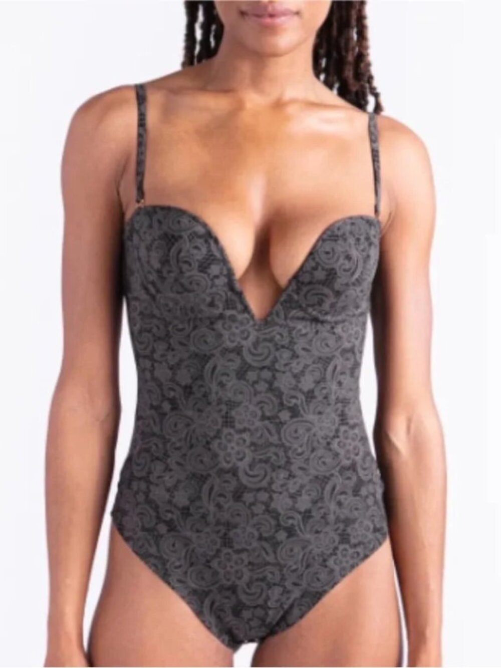 NWT +Body by Haart + Lieu Powersuit Shapewear NWT small 32B black floral